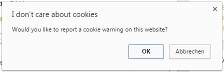 Cookie Hinweis abschicken