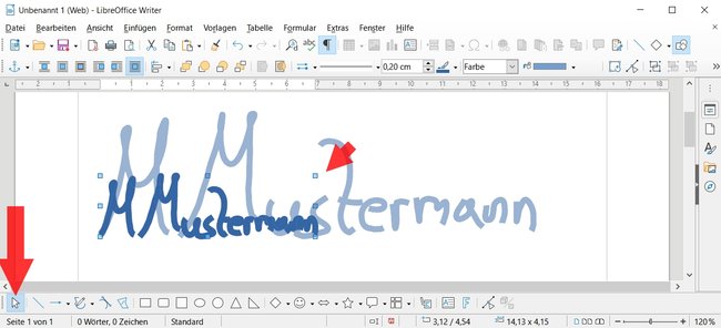 Digitale-Unterschrift-LibreOffice-Auswahl
