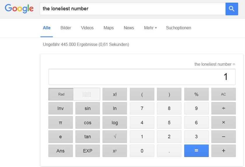 Google Easter-Egg The Loneliest Number