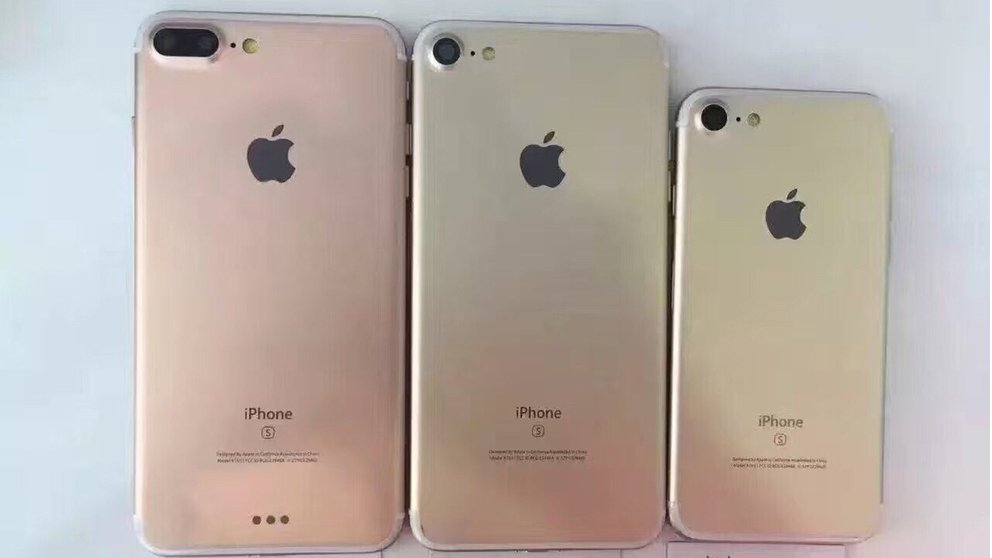 Bild zeigt iPhone 7 Pro neben iPhone 7 und Plus-Modell