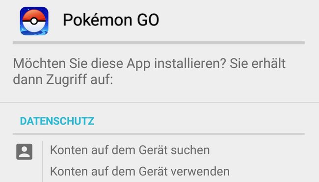 Diese Berechtigungen legt Pokémon GO u.a. für Android-Smartphones fest.