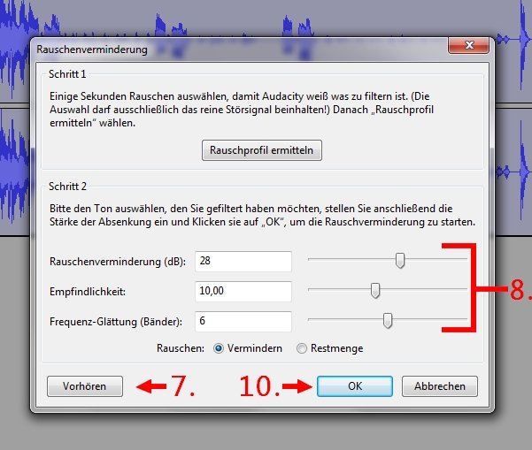 Audacity Rauschen entfernen Rauschminderung