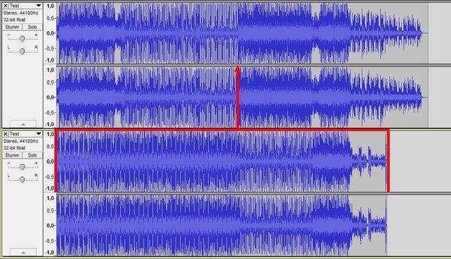 Audacity schneiden verschieben