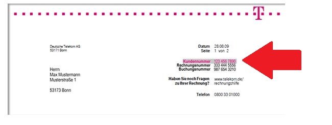 Telekom Kundennummer finden