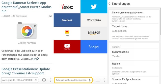 Yandex Android Browser