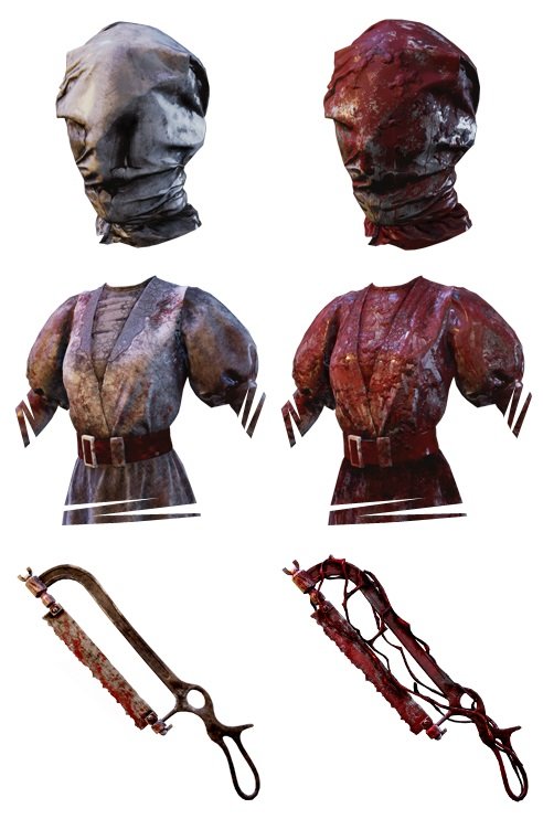 Ab Level 50 könnt ihr das rechte, alternative Outfit freischalten. Ab Level 50 könnt ihr das rechte, alternative Outfit freischalten. (Bildquelle: deadbydaylight.gamepedia.com)