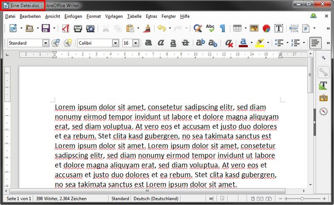 Das kostenlose Programm LibreOffice Writer kann DOC-Dateien öffnen.