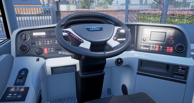 Das Cockpit ist einem echten Fernbus nachgebaut.
