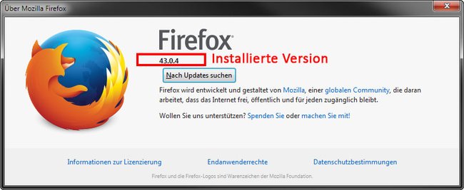 Firefox: Hier seht ihr eure installierte Firefox-Version.