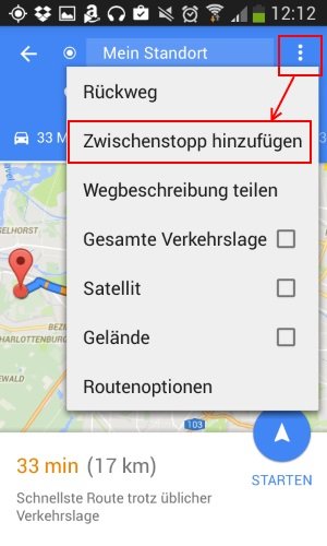 google-maps-zwischenziel-android