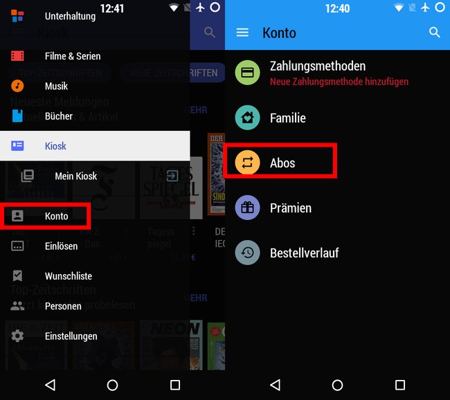 Google Play Store: Hier könnt ihr euer Babbel-Abo kündigen.