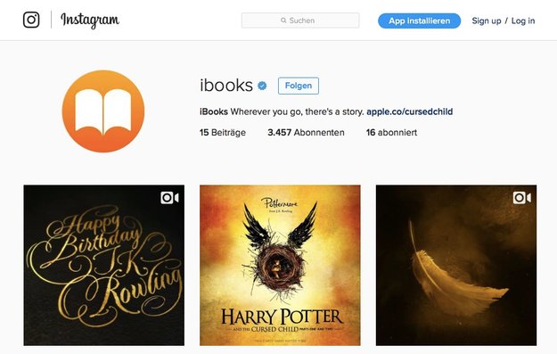 Apples iBooks jetzt mit Instagram-Account