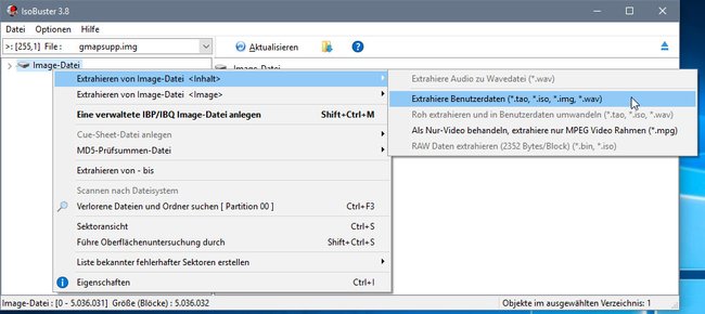 IsoBuster: So entpackt ihr eine IMG-Datei.