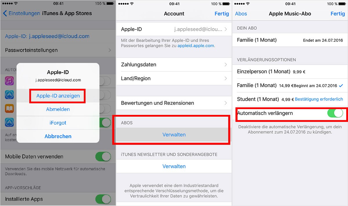 iphone abos verwalten