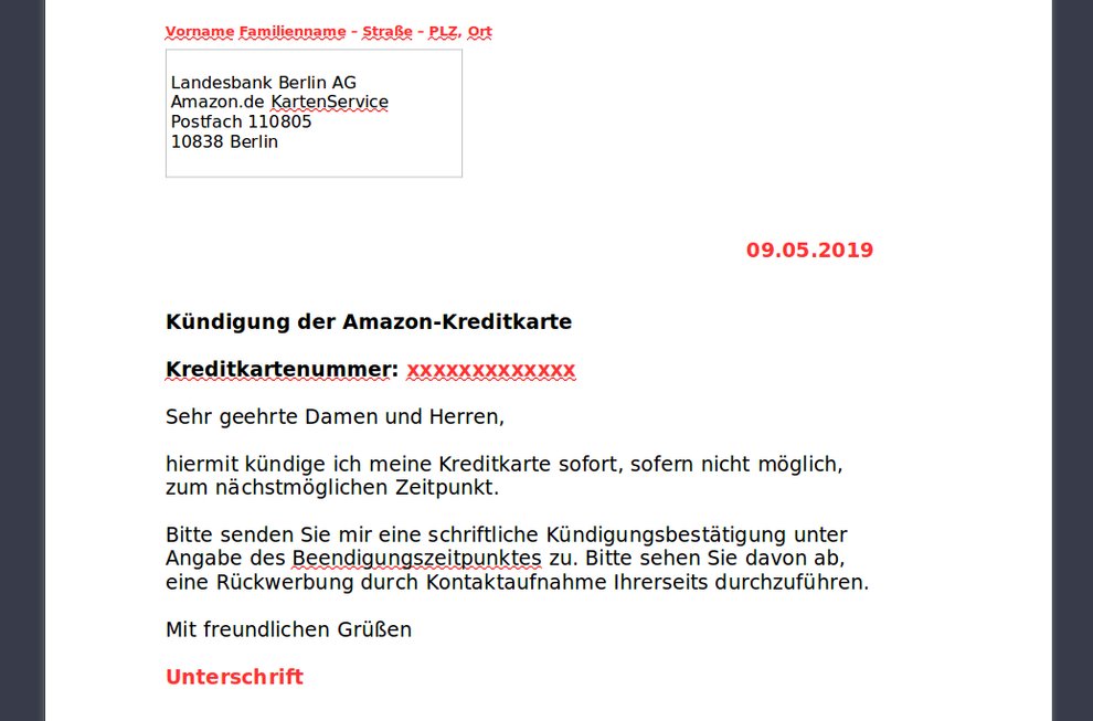 Amazon-Kreditkarte kündigen - so geht's am schnellsten