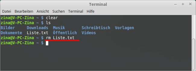So löscht ihr eine Datei in Linux per Terminal. Bild: GIGA