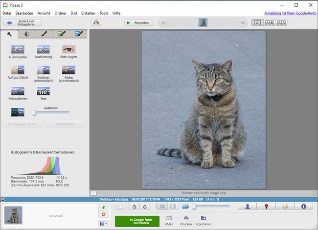 Mit der Bildbearbeitungs-Software Picasa könnt ihr CR2-Dateien öffnen und auch geringfügig bearbeiten. Bild: GIGA