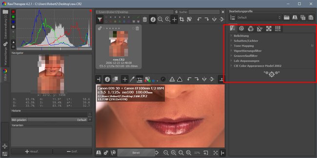 RawTherapee: Die kostenlose Variante zum Bearbeiten von RAW-Dateien.