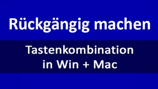 Tastenkombination: Rückgängig machen – so geht's