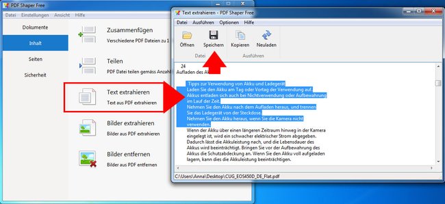 So kopiert ihr Text aus PDF-Dateien in PDF Shaper Free