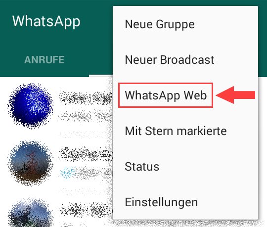 Hier öffnet ihr WhatsApp Web auf eurem Smartphone.