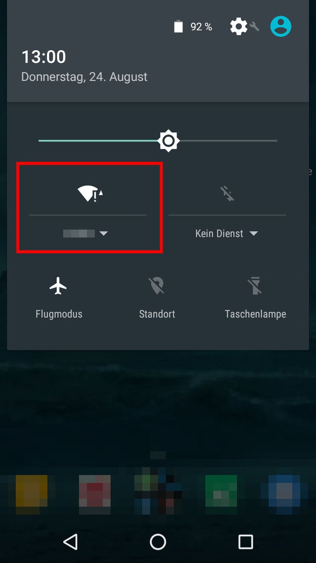 Das WLAN-Symbol bedeutet Verbindungsfehler