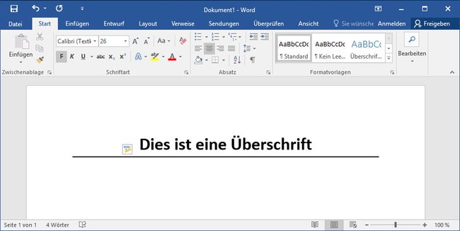 Word: Die drei "_ _ _" verwandelt Word automatisch in eine Linie, wenn ihr Enter drückt. (Bildquelle: GIGA)