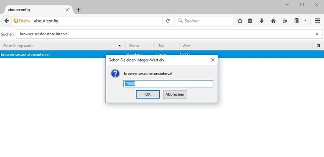 Firefox Browser SSD Sicherung Einstellung