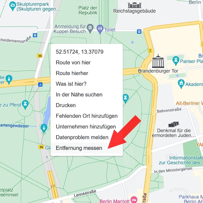 Google Maps Entfernung messen PC Browser 01