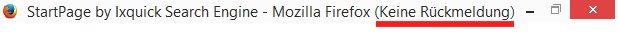Keine Rückmeldung Firefox