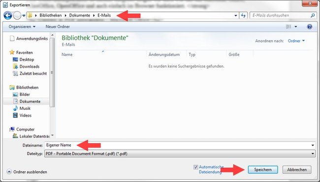 LibreOffice Speichermenü