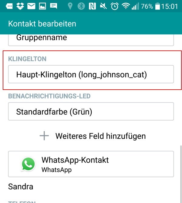 android-klingenton-zuweisen