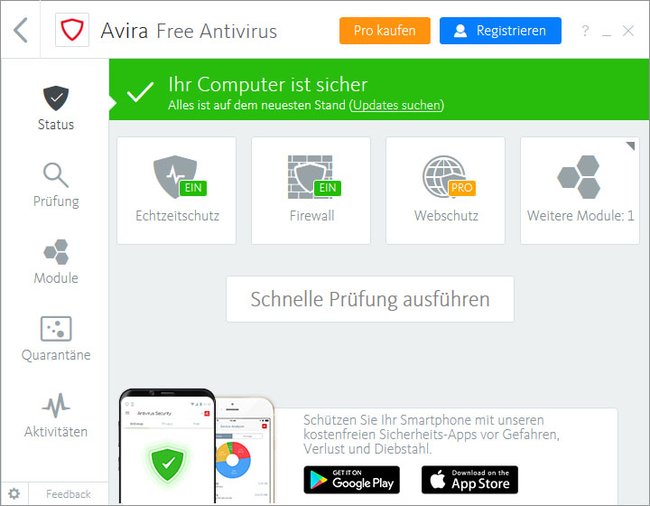 Avira Free Antivirus: Hier startet ihr den Luke Filewalker
