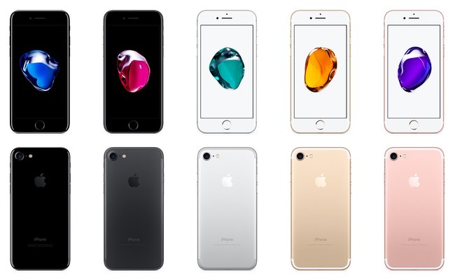 Von vorne und von hinten: die Farben des iPhone 7