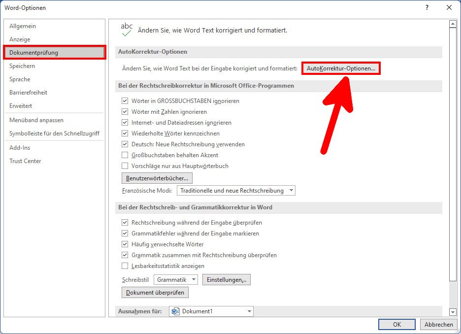 Word Wie Kann Ich Autokorrektur Ausschalten Einschalten
