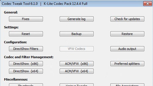 K-Lite Codec Pack Full download the new version
