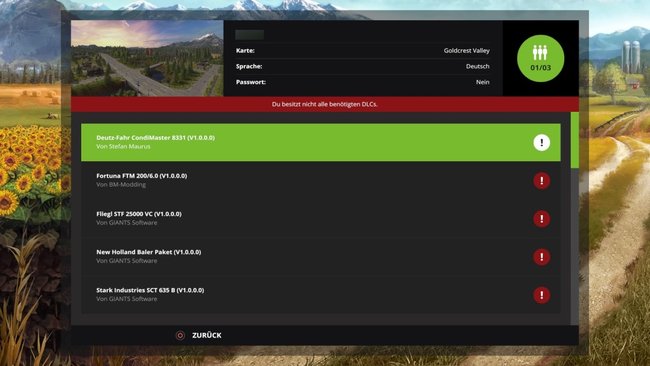 Haben nicht alle Landwirte in einem Spiel die gleichen Mods, kann es Probleme geben.