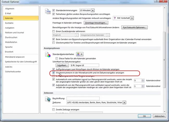 outlook-kalenderwochen