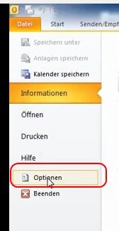 outlook-optionen