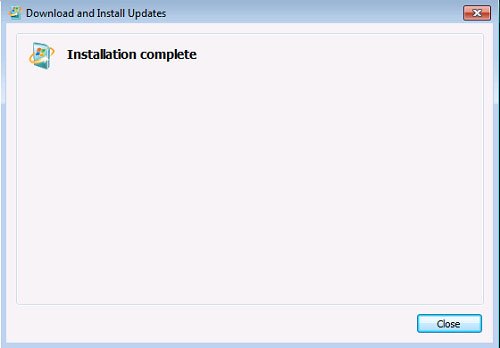 Das Tool System Update Readiness ist fertig.