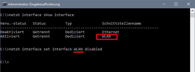 CMD: Per Eingabeaufforderung könnt ihr das WLAN ausschalten.