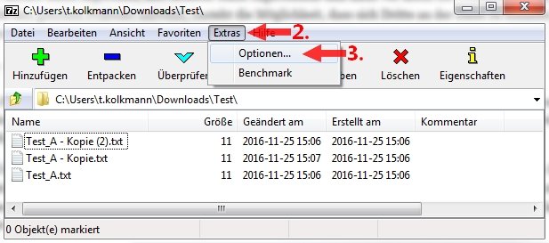 CRC SHA 7-Zip Optionen