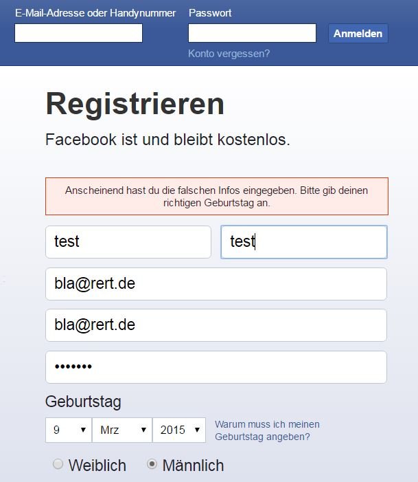 facebook registrieren