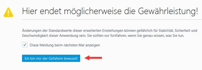 Fehler Gesicherter Verbindung fehlgeschlagen Firefox Config