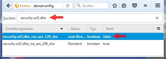 Fehler Gesicherter Verbindung fehlgeschlagen Firefox SSL
