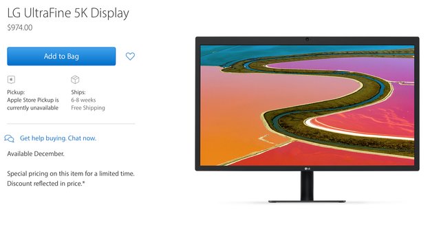 LGs UltraFine 5K Display kann in den USA ab sofort bestellt werden