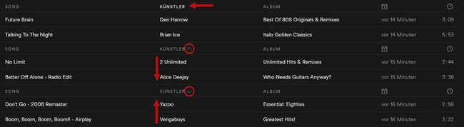 Spotify Playlists sortieren ordnen