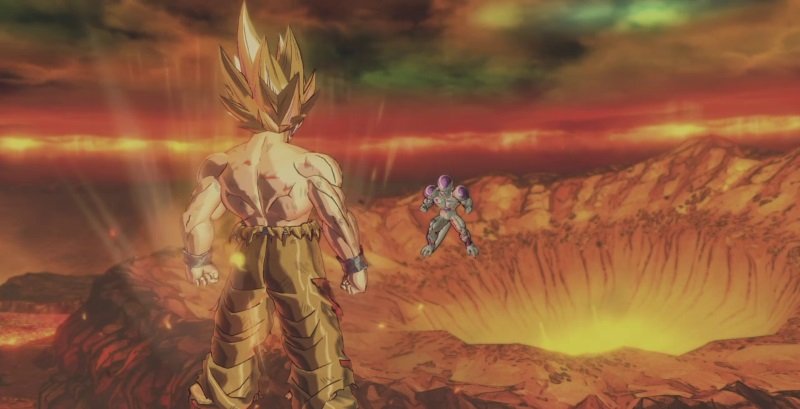 Freezer (volle Kraft) ist ein harter Gegner. Ihr bekommt aber Hilfe von Son-Goku als SSJ 1.