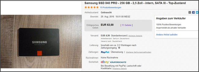 Das eBay-Angebot ist fertig eingestellt. (Bildquelle: GIGA)