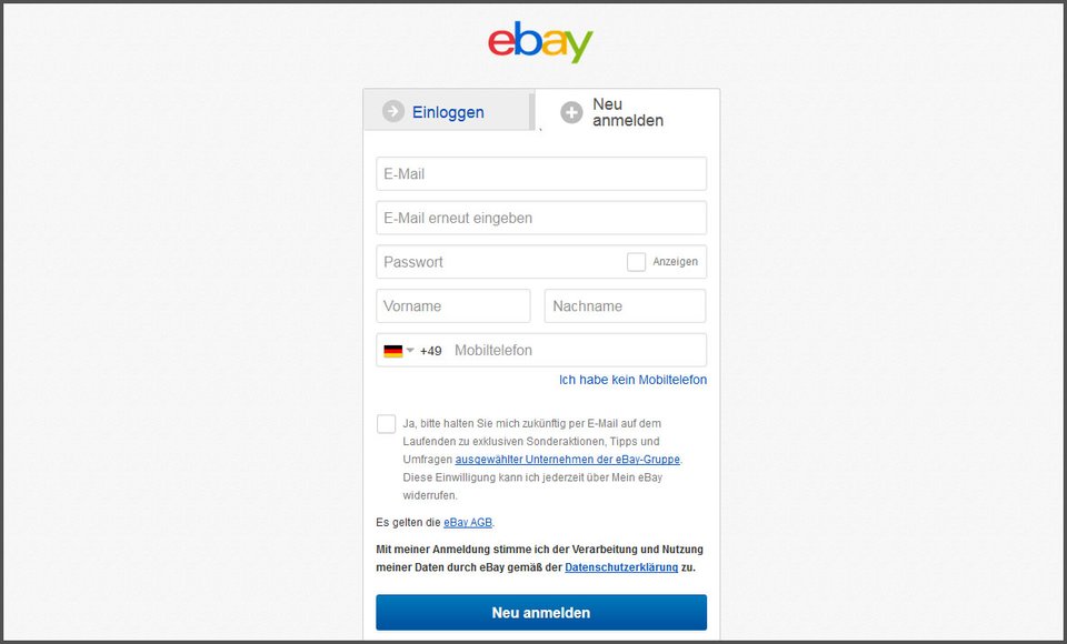eBay-Konto erstellen – so geht's